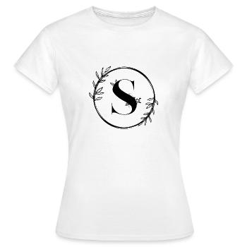 Lettre S Florale - T-shirt Femme - blanc - Devant - AI Model Female 172 dark (172cm)