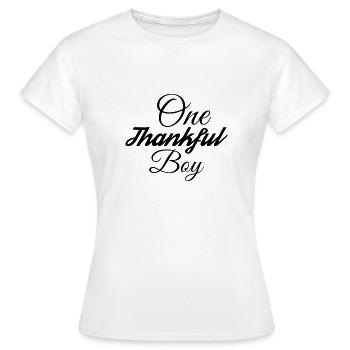 One thankful Boy - Frauen T-Shirt - Weiß - Vorne - AI Model Female 172 dark (172cm)