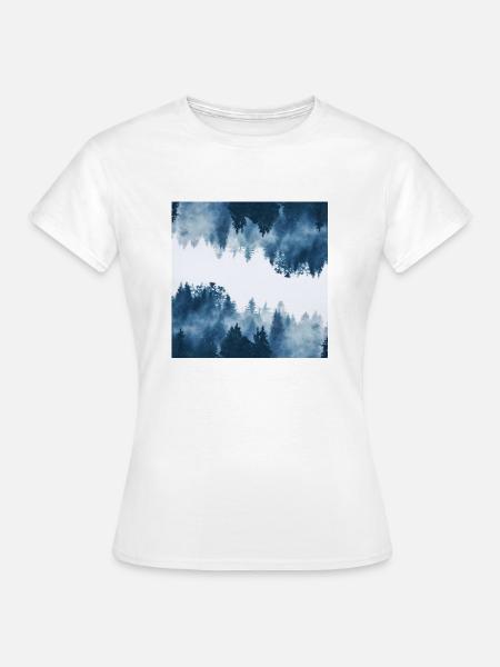 Wald im Nebel - Frauen T-Shirt - Weiß