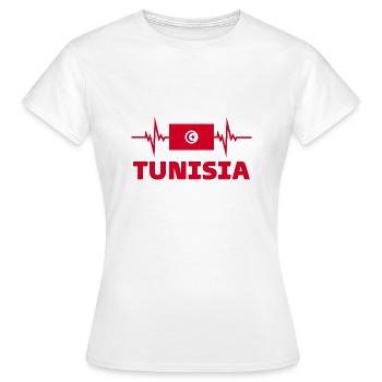 Tunisie Football 2022 Tunisie Heartbeat Tunisie - T-shirt Femme - blanc - Devant - AI Model Female 172 dark (172cm)