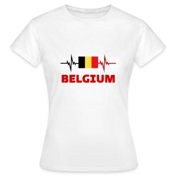 belgique Football 2022 belgique Heartbeat belgique - T-shirt Femme - blanc - Devant - AI Model Female 172 dark (172cm)