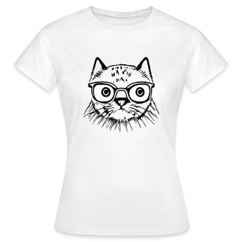 Illustration eines Katzenporträts, Vektor - Frauen T-Shirt - Weiß - Vorne - AI Model Female 172 dark (172cm)