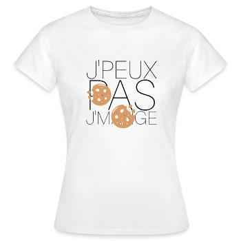 j'peux pas j'mange - T-shirt Femme - blanc - Devant - AI Model Female 172 dark (172cm)