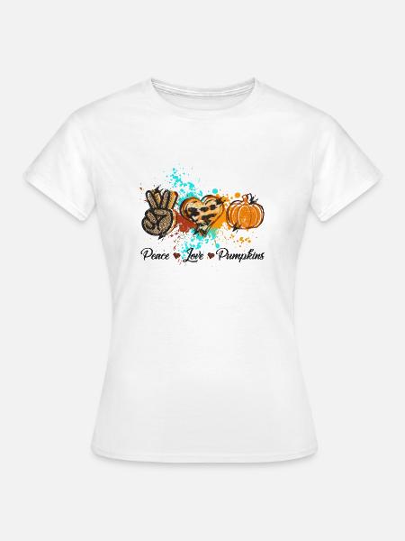 Peace Love Kürbisse - Frauen T-Shirt - Weiß