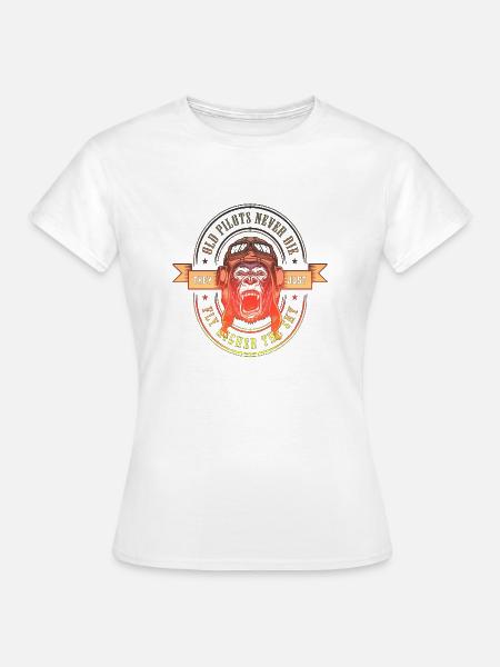 Pilot Gorila Gorilla Tier Affe lustige Legende Kong - Frauen T-Shirt - Weiß