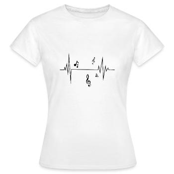 Heartbeat pour la musique - T-shirt Femme - blanc - Devant - AI Model Female 172 dark (172cm)