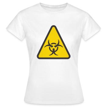 Étiquette de mise en garde jaune danger biologique - T-shirt Femme - blanc - Devant - AI Model Female 172 dark (172cm)