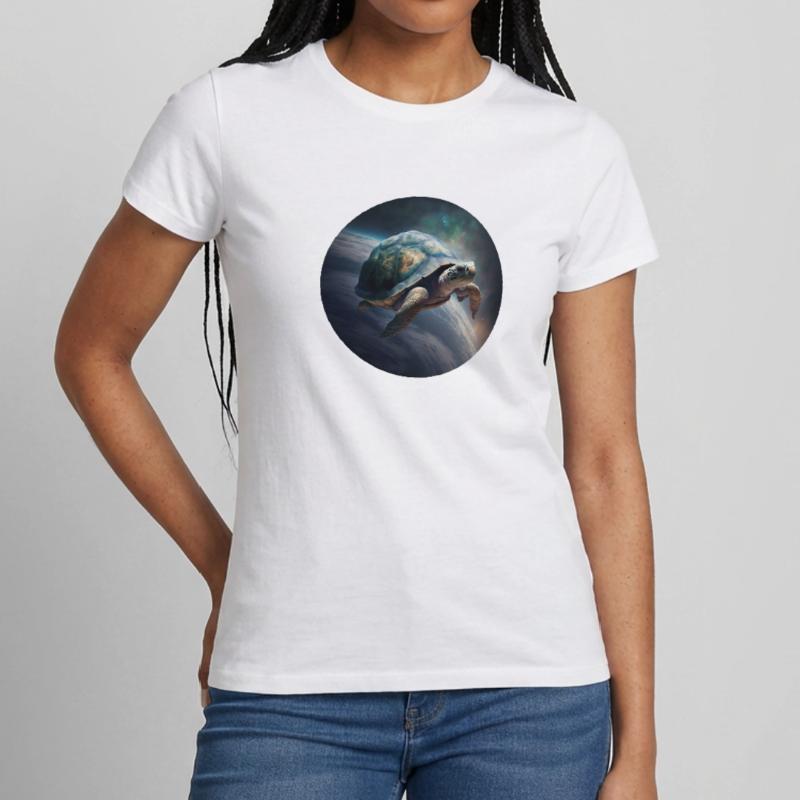 Mutter Erde schwebt langsam durch das Universum Frauen T-Shirt