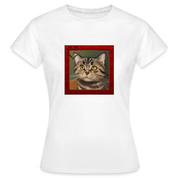 Katzenportrait 3 - Frauen T-Shirt - Weiß - Vorne - AI Model Female 172 dark (172cm)