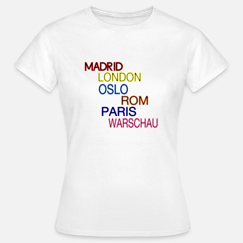 Cities - Dame-T-shirt - hvid
