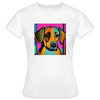 Chien Pop Art - T-shirt Femme - blanc - Devant - AI Model Female 172 dark (172cm)
