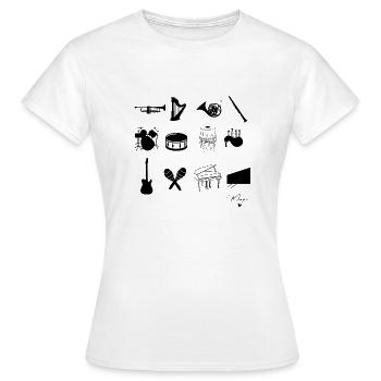 musical instrument - Women's T-Shirt - white - Front - AI Model Female 172 dark (172cm)