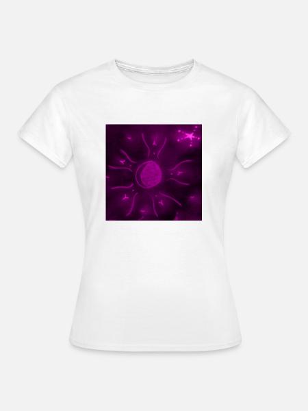 LILA STERNENMOND - Frauen T-Shirt - Weiß