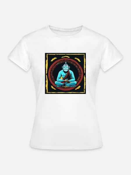 Meditierender Zen Affe - Frauen T-Shirt - Weiß