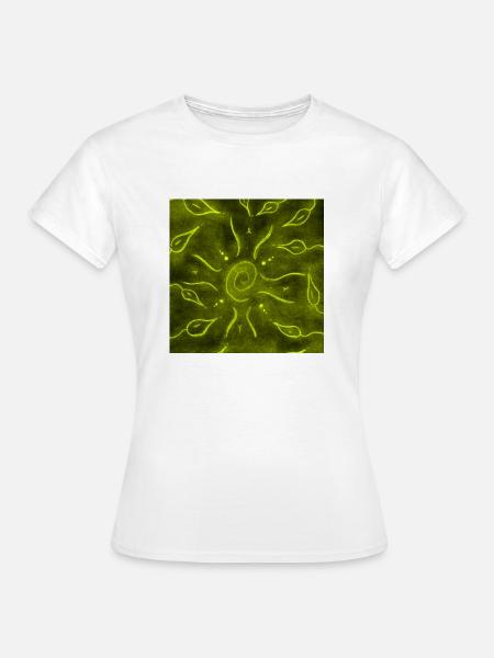 GELBE SONNE UND BLUMEN - Frauen T-Shirt - Weiß