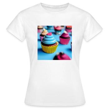Cupcakes de fête - T-shirt Femme - blanc - Devant - AI Model Female 172 dark (172cm)