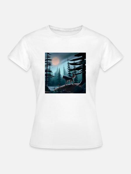 Der einsame Wolf - Frauen T-Shirt - Weiß