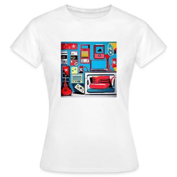 Chambre Rétro de Style Années 80 - T-shirt Femme - blanc - Devant - AI Model Female 172 dark (172cm)