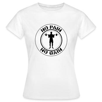 Haltérophilie No Pain No Gain Motivation Logo - T-shirt Femme - blanc - Devant - AI Model Female 172 dark (172cm)