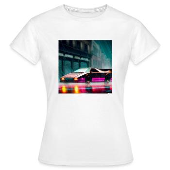 Synthwave Sport Auto digital art - Frauen T-Shirt - Weiß - Vorne - AI Model Female 172 dark (172cm)