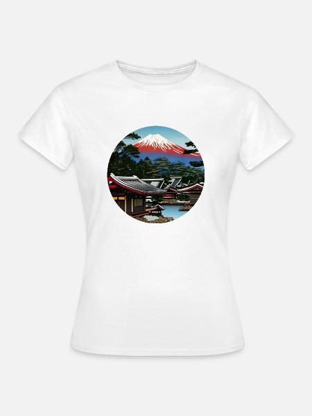 Mount Fuji in Digital Art - Frauen T-Shirt - Weiß