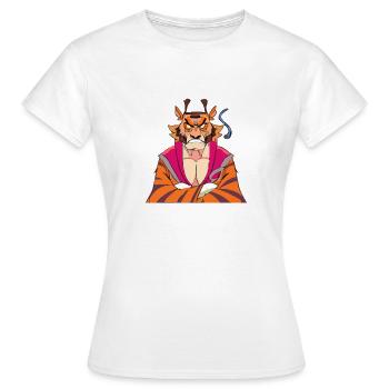 Ark le tigre énervé - T-shirt Femme - blanc - Devant - AI Model Female 172 dark (172cm)