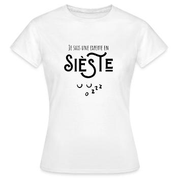 Je suis une experte en sièste - T-shirt Femme - blanc - Devant - AI Model Female 172 dark (172cm)