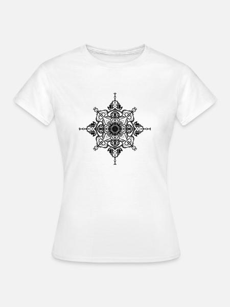 Mandala Snowflake Muster Geometrisch - Frauen T-Shirt - Weiß