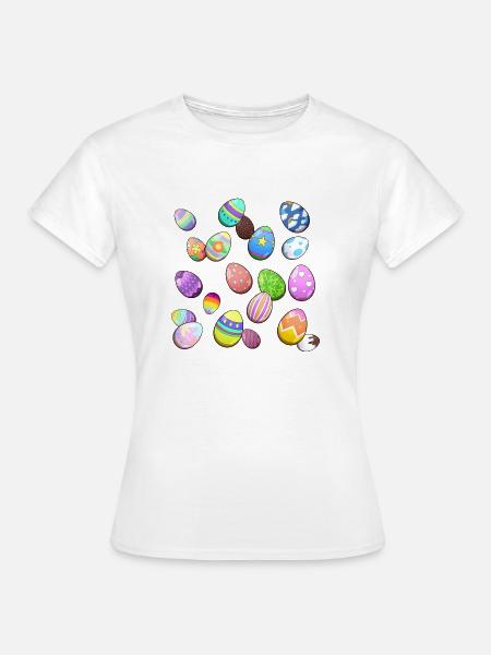 Easter Eggs Muster - Frauen T-Shirt - Weiß