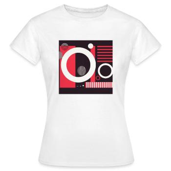 Abstrakte Formen Rot Weiss - Frauen T-Shirt - Weiß - Vorne - AI Model Female 172 dark (172cm)
