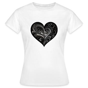Coeur noir - T-shirt Femme - blanc - Devant - AI Model Female 172 dark (172cm)