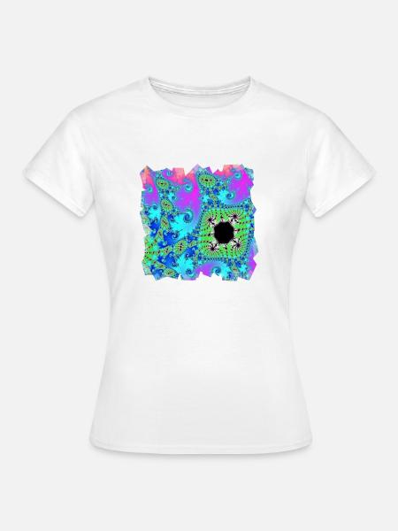 #150 Fraktal blue magic - Frauen T-Shirt - Weiß