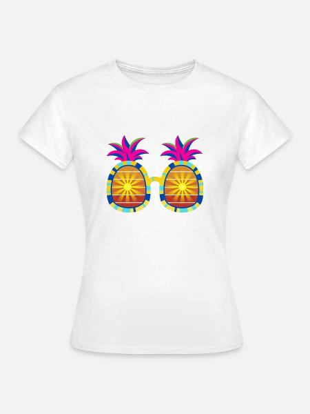 Ananas-Sonnenbrille - Frauen T-Shirt - Weiß
