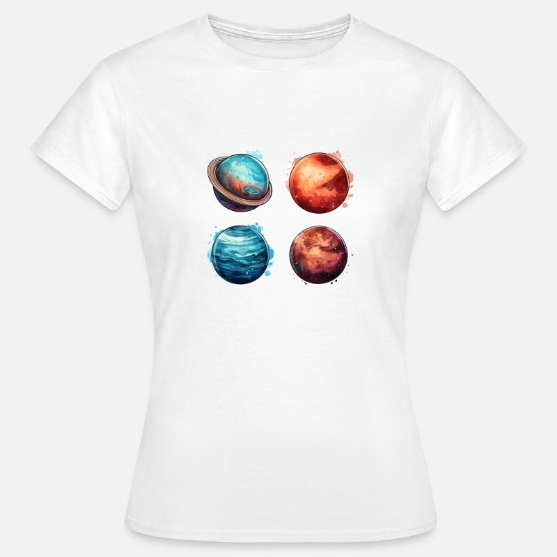 Das kosmische System - Planeten - Frauen T-Shirt - Weiß