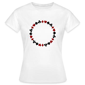 Wreath Playing Cards Skat Dame Mau-Mau Rummy - Women's T-Shirt - white - Front - AI Model Female 172 dark (172cm)