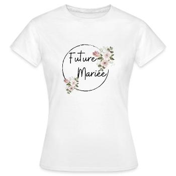 Future mariée floral - T-shirt Femme - blanc - Devant - AI Model Female 172 dark (172cm)