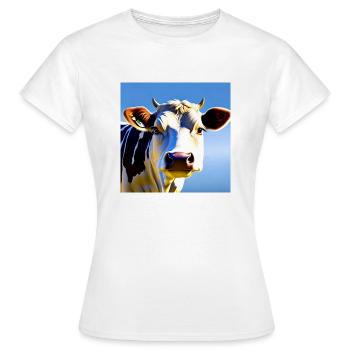 Vache avec des cornes - T-shirt Femme - blanc - Devant - AI Model Female 172 dark (172cm)