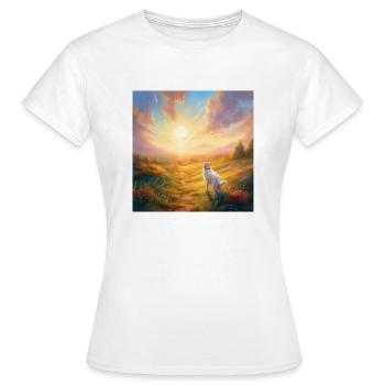 Hund im Himmel - Vierbeiner verlässt die Welt - Frauen T-Shirt - Weiß - Vorne - AI Model Female 172 dark (172cm)