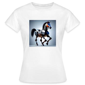Roboterpferd Version 2 - Frauen T-Shirt - Weiß - Vorne - AI Model Female 172 dark (172cm)