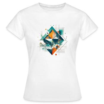 Cooles Geometrisches Ethno Motiv - Frauen T-Shirt - Weiß - Vorne - AI Model Female 172 dark (172cm)