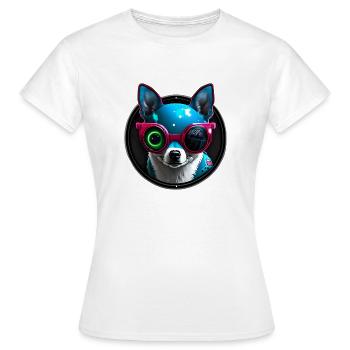 Néon futuriste Chihuahua - T-shirt Femme - blanc - Devant - AI Model Female 172 dark (172cm)