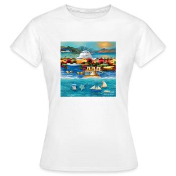 holiday at sea shore - Women's T-Shirt - white - Front - AI Model Female 172 dark (172cm)