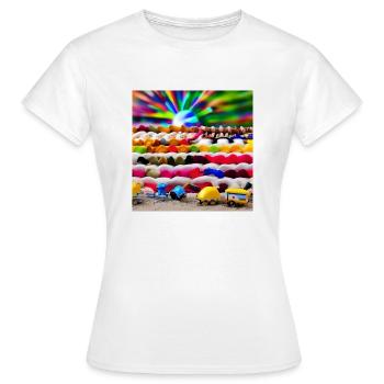toys at sunny sea shore - Women's T-Shirt - white - Front - AI Model Female 172 dark (172cm)