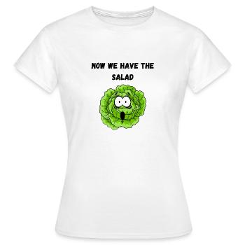 Jetzt haben wir den Salat - Frauen T-Shirt - Weiß - Vorne - AI Model Female 172 dark (172cm)