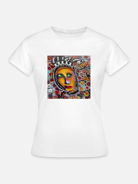 Abstraktes Gesicht - Frauen T-Shirt - Weiß