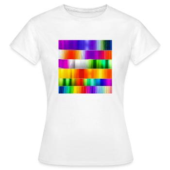 mélange de couleurs horizontales folles - T-shirt Femme - blanc - Devant - AI Model Female 172 dark (172cm)