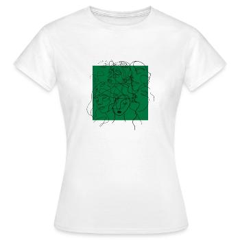 Face line Green - T-shirt Femme - blanc - Devant - AI Model Female 172 dark (172cm)