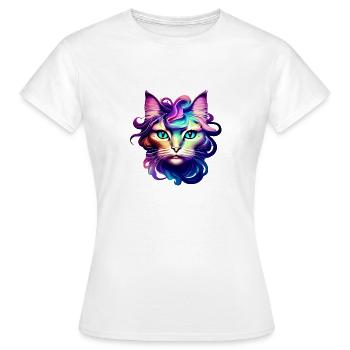 Chat sibérien Peinture à l’aquarelle - T-shirt Femme - blanc - Devant - AI Model Female 172 dark (172cm)