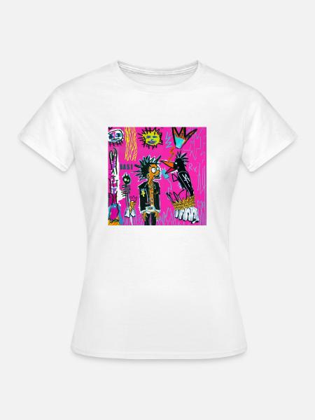 punk with crow - Frauen T-Shirt - Weiß