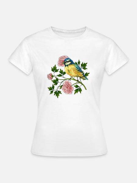 Bunter Vogel - Frauen T-Shirt - Weiß